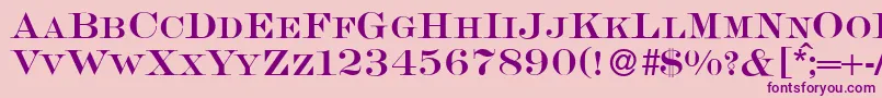 S650RomanRegular Font – Purple Fonts on Pink Background
