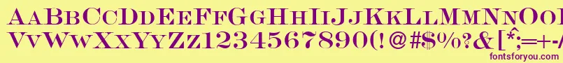 S650RomanRegular Font – Purple Fonts on Yellow Background