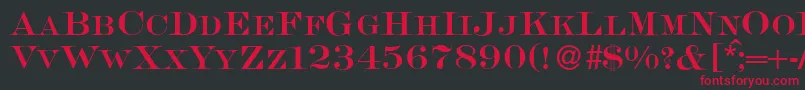 フォントS650RomanRegular – 黒い背景に赤い文字