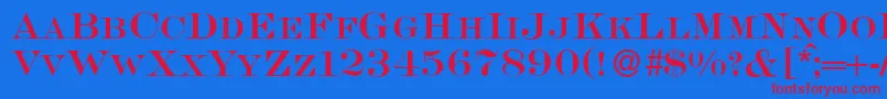 S650RomanRegular-fontti – punaiset fontit sinisellä taustalla
