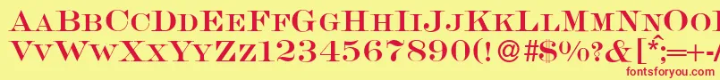 S650RomanRegular Font – Red Fonts on Yellow Background