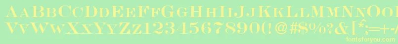 S650RomanRegular Font – Yellow Fonts on Green Background