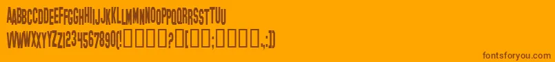 HollywoodHillsCondensed-Schriftart – Braune Schriften auf orangefarbenem Hintergrund