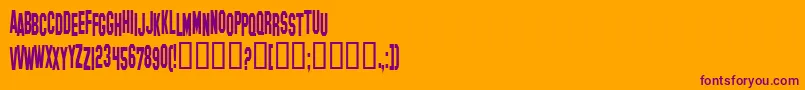 HollywoodHillsCondensed Font – Purple Fonts on Orange Background