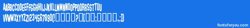 HollywoodHillsCondensed Font – White Fonts on Blue Background