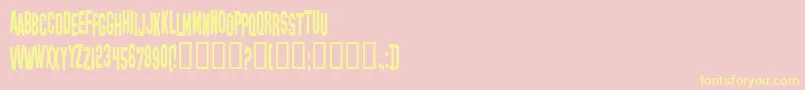 HollywoodHillsCondensed Font – Yellow Fonts on Pink Background