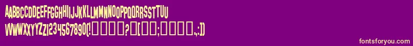 HollywoodHillsCondensed Font – Yellow Fonts on Purple Background