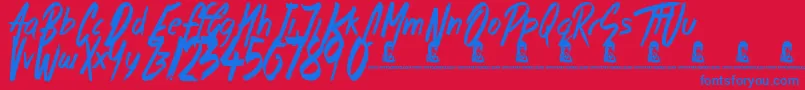 MorningStar Font – Blue Fonts on Red Background