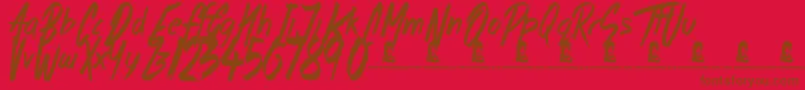 MorningStar Font – Brown Fonts on Red Background