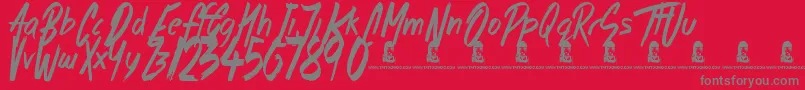 Fonte MorningStar – fontes cinzas em um fundo vermelho