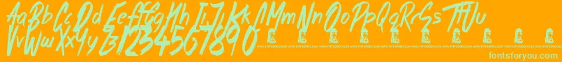 MorningStar Font – Green Fonts on Orange Background