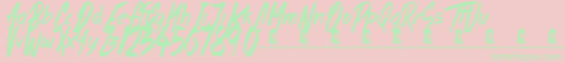 MorningStar Font – Green Fonts on Pink Background