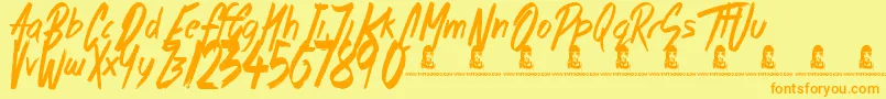 MorningStar Font – Orange Fonts on Yellow Background