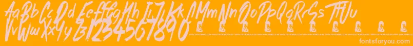 MorningStar Font – Pink Fonts on Orange Background
