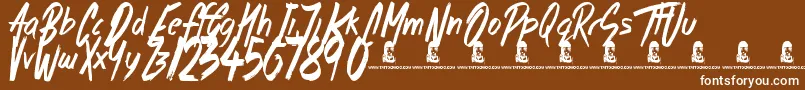 Fonte MorningStar – fontes brancas em um fundo marrom