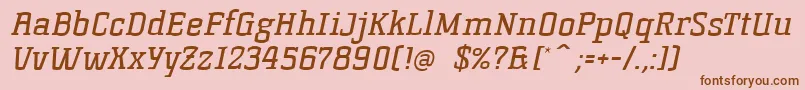 KorneuburgslabregularItalic Font – Brown Fonts on Pink Background