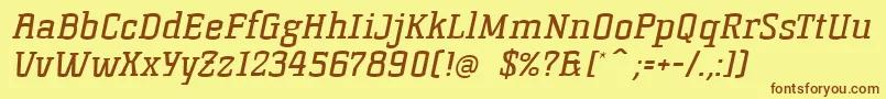 KorneuburgslabregularItalic Font – Brown Fonts on Yellow Background