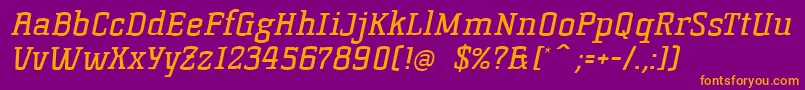 KorneuburgslabregularItalic Font – Orange Fonts on Purple Background