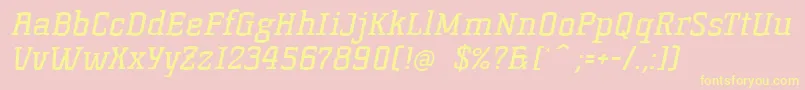 KorneuburgslabregularItalic Font – Yellow Fonts on Pink Background