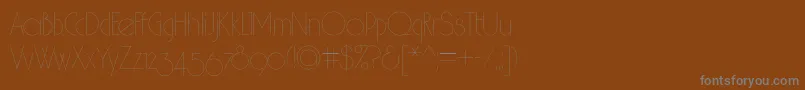 フォントHair2 – 茶色の背景に灰色の文字