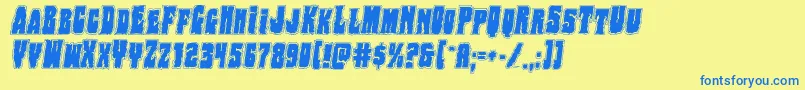 Bogbeastcollegeital Font – Blue Fonts on Yellow Background