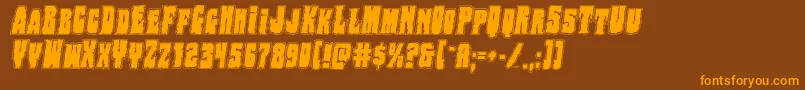 Bogbeastcollegeital Font – Orange Fonts on Brown Background