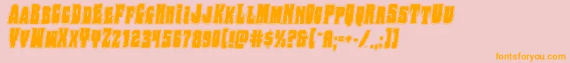 Bogbeastcollegeital-Schriftart – Orangefarbene Schriften auf rosa Hintergrund