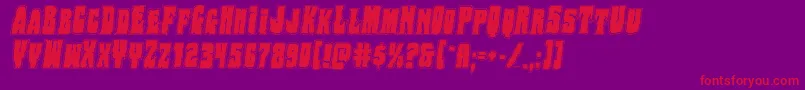 Bogbeastcollegeital Font – Red Fonts on Purple Background