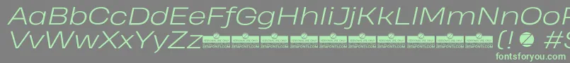 HeadingProWideLightItalicTrial Font – Green Fonts on Gray Background