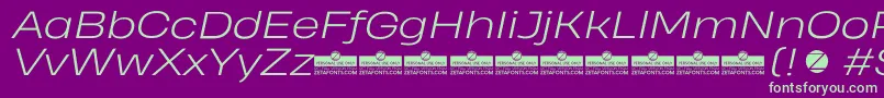 HeadingProWideLightItalicTrial Font – Green Fonts on Purple Background