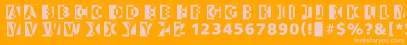 Logohalfnhalf-Schriftart – Rosa Schriften auf orangefarbenem Hintergrund