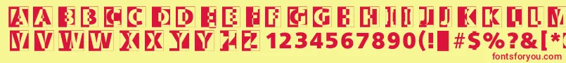 Logohalfnhalf Font – Red Fonts on Yellow Background