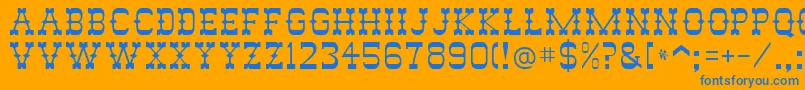 RodeoRegular-Schriftart – Blaue Schriften auf orangefarbenem Hintergrund