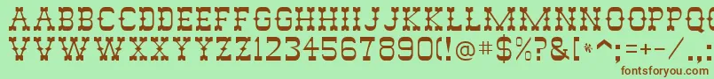 RodeoRegular Font – Brown Fonts on Green Background