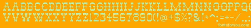 RodeoRegular Font – Green Fonts on Orange Background