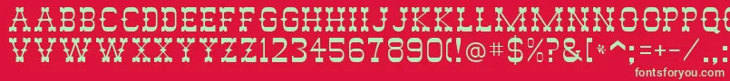 RodeoRegular Font – Green Fonts on Red Background