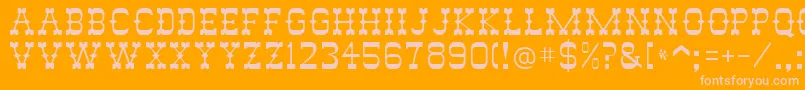 RodeoRegular Font – Pink Fonts on Orange Background