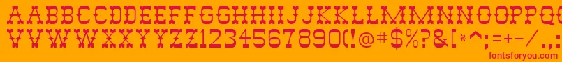 RodeoRegular Font – Red Fonts on Orange Background