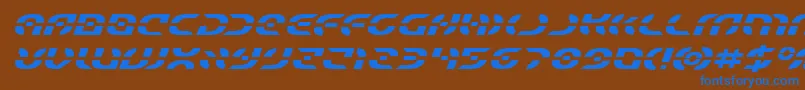 Starfighterexpandital Font – Blue Fonts on Brown Background