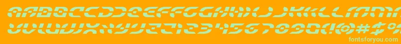 Starfighterexpandital Font – Green Fonts on Orange Background