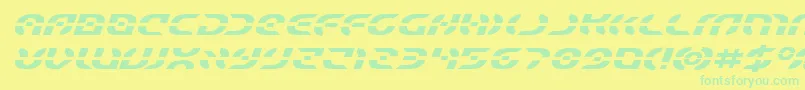 Starfighterexpandital Font – Green Fonts on Yellow Background