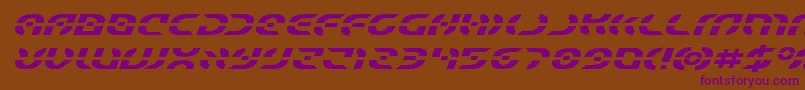 Starfighterexpandital Font – Purple Fonts on Brown Background