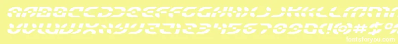 Starfighterexpandital Font – White Fonts on Yellow Background