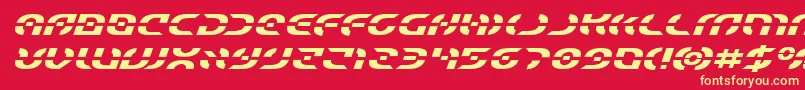 Starfighterexpandital Font – Yellow Fonts on Red Background