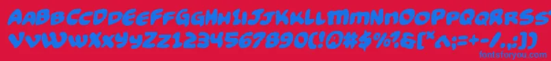 Funnypagessemital Font – Blue Fonts on Red Background