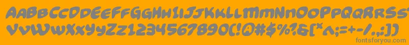 Funnypagessemital-Schriftart – Graue Schriften auf orangefarbenem Hintergrund