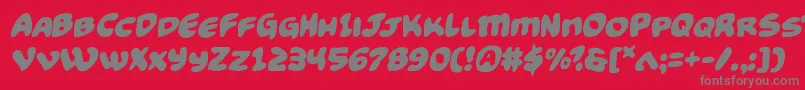 Funnypagessemital Font – Gray Fonts on Red Background