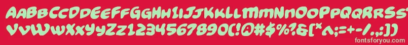 Funnypagessemital Font – Green Fonts on Red Background