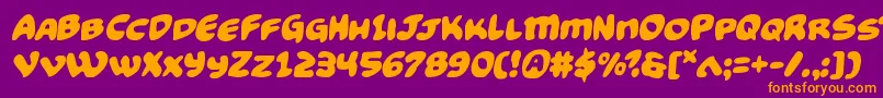 Funnypagessemital Font – Orange Fonts on Purple Background