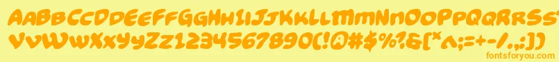 Funnypagessemital Font – Orange Fonts on Yellow Background